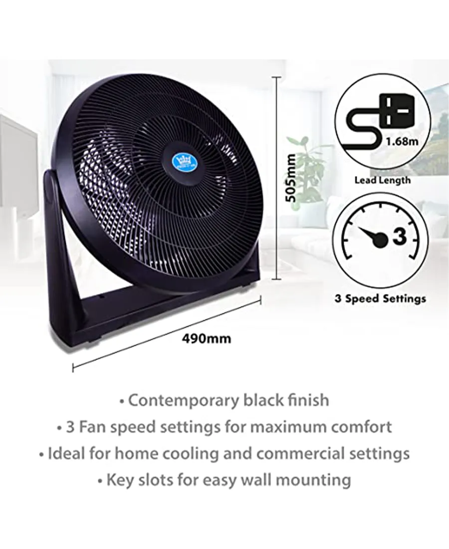 16" High-Velocity Air Circulator Fan with 3 Speeds | Black