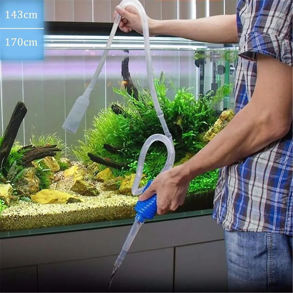 170cm Aquarium Siphon Fish Tank Syphon Vacuum Cleaner Pump Semi-automatic Water Change Changer Gravel Water Filter Acuario Accessories