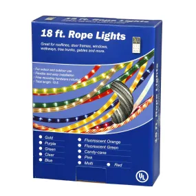 18Ft. Clear Rope Light 5Ft. Lead Christmas Set