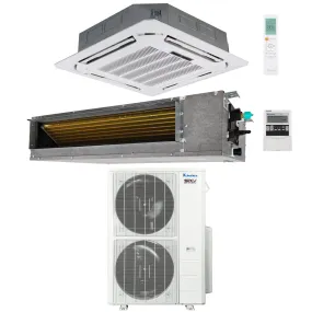 2-Zone Klimaire 20.8 SEER2 Multi Split Ducted Ceiling Cassette Air Conditioner Heat Pump System 12 24