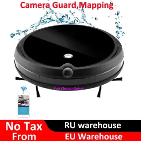 2018 Camera Guard Video Call Wet Dry Electric Vacuum Cleaner Robot With Map Navigation,WiFi App Control,Smart Memory,Water Tank