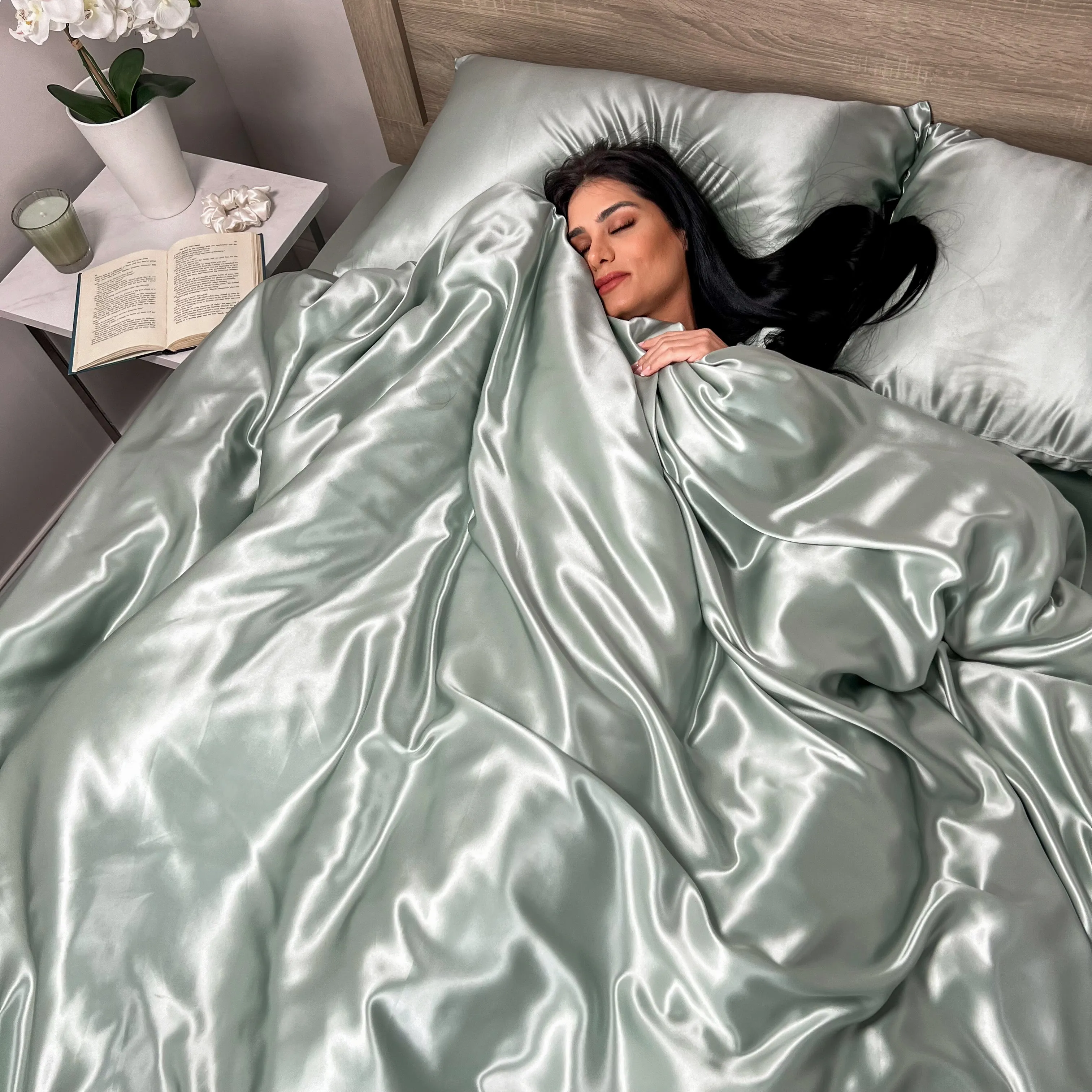 22 Momme Silk Duvet Cover - Sage