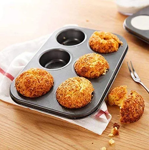 2210 Non-Stick Reusable Cupcake Baking Slot Tray for 6 Muffin Cup