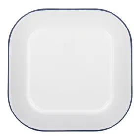 24.5cm x 24.5cm White Square Enamel Baking Tray - By Argon Tableware