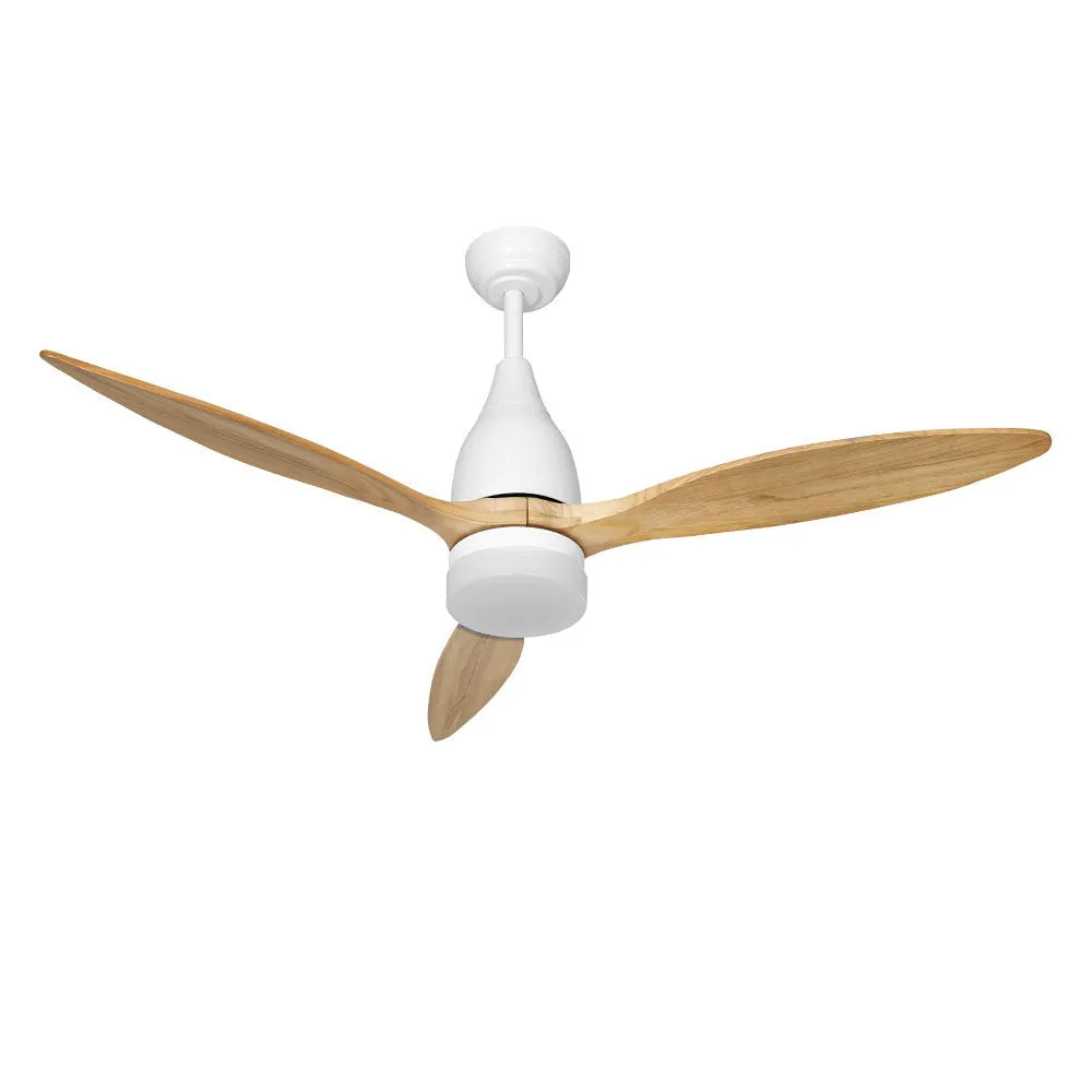 52'' Ceiling Fan LED Light Remote Control Wooden Blades Timer 1300mm