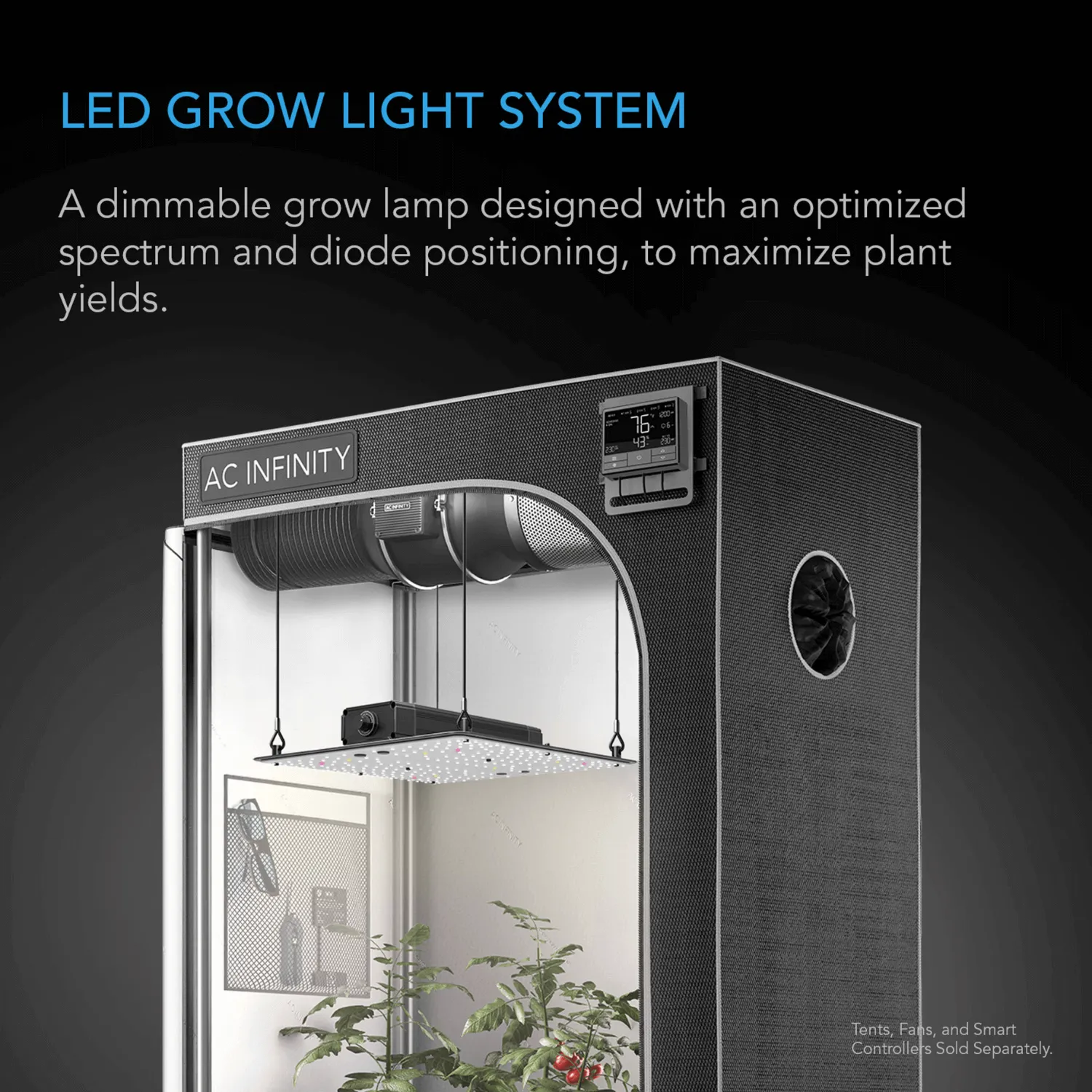 AC Infinity IONBOARD S22, Full Spectrum LED Grow Light 100W, Samsung LM301B, 2x2 Ft. Coverage