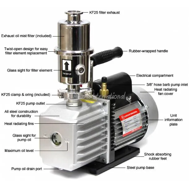 Ai EasyVac 7 cfm Compact Vacuum Pump with Oil Mist Filter