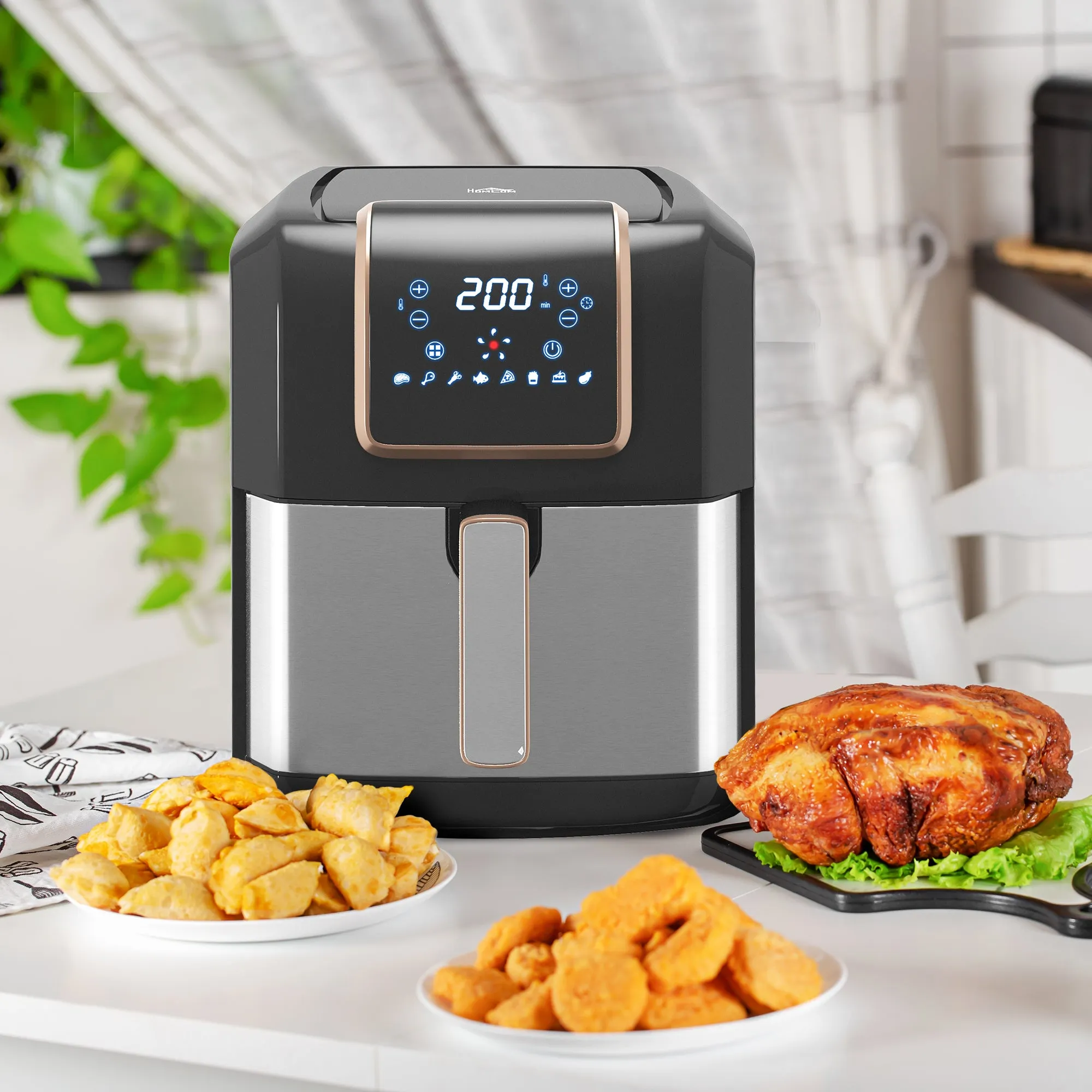 Air Fryer 1700W 6.5L with Digital Display Timer for Low Fat Cooking