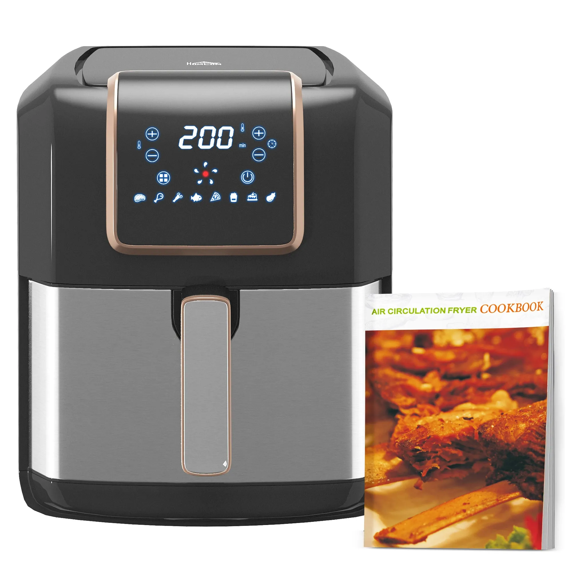 Air Fryer 1700W 6.5L with Digital Display Timer for Low Fat Cooking