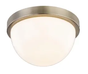 allen   roth Luna 8.25-in Satin Nickel LED Flush Mount Light