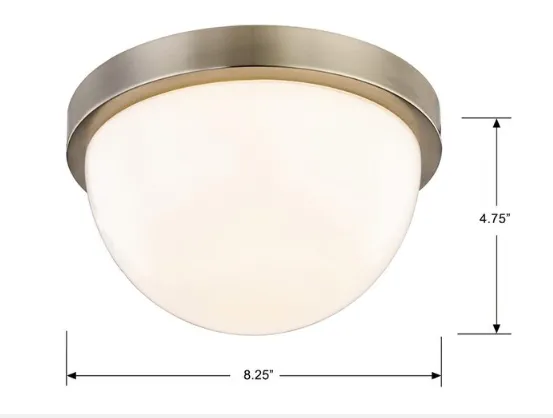 allen   roth Luna 8.25-in Satin Nickel LED Flush Mount Light