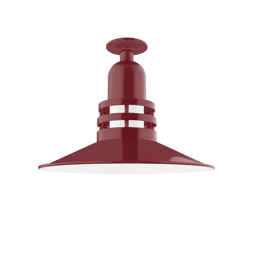 Atomic 16" Flush Mount in Barn Red