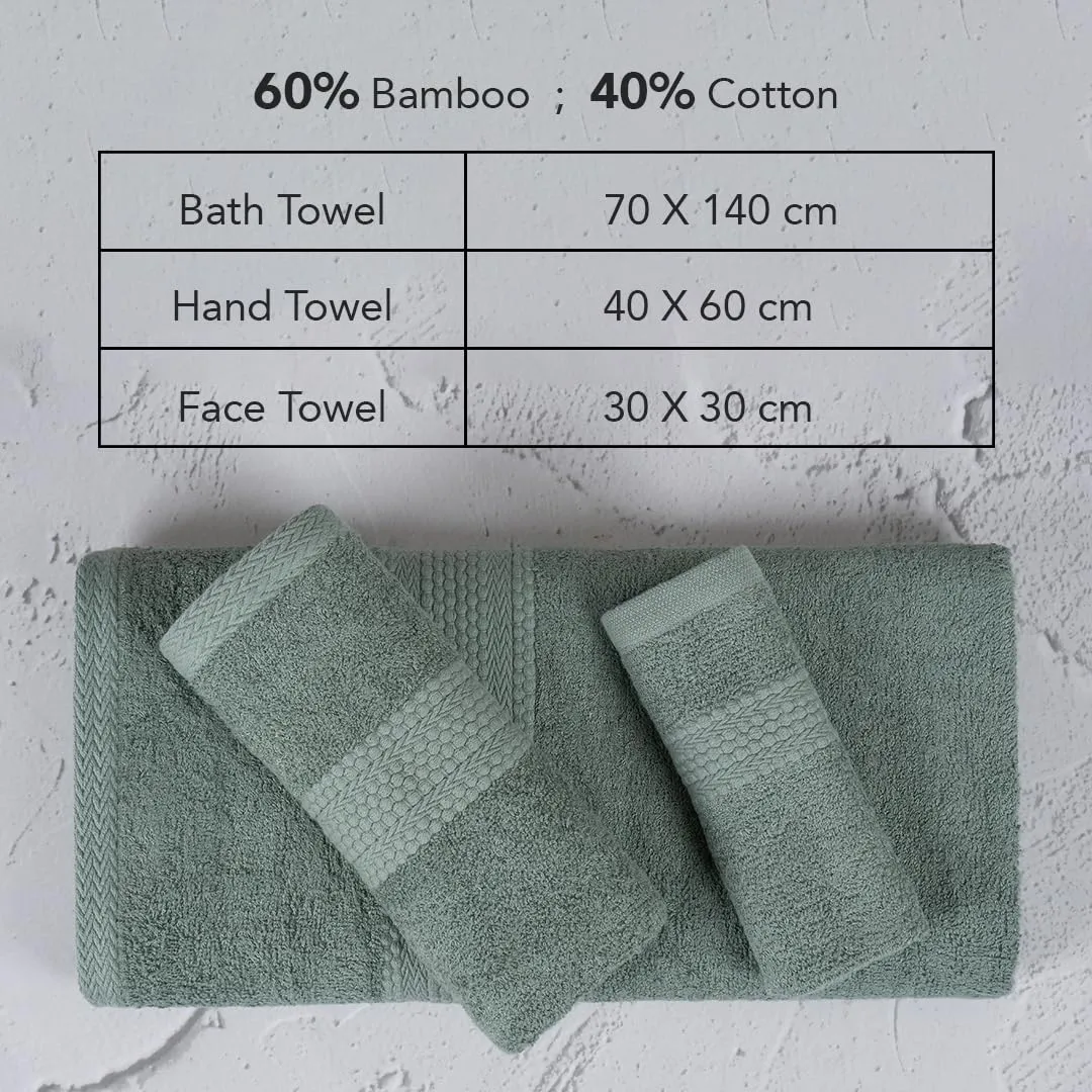 BePlush 3 Piece Towels Set | Ultra Soft, Highly Absorbent, Anti Bacterial (Bath Towel, Hand Towel and Face Towel) Perfect as a Diwali/House Warming/wedding (Gift Box : Olive Green)