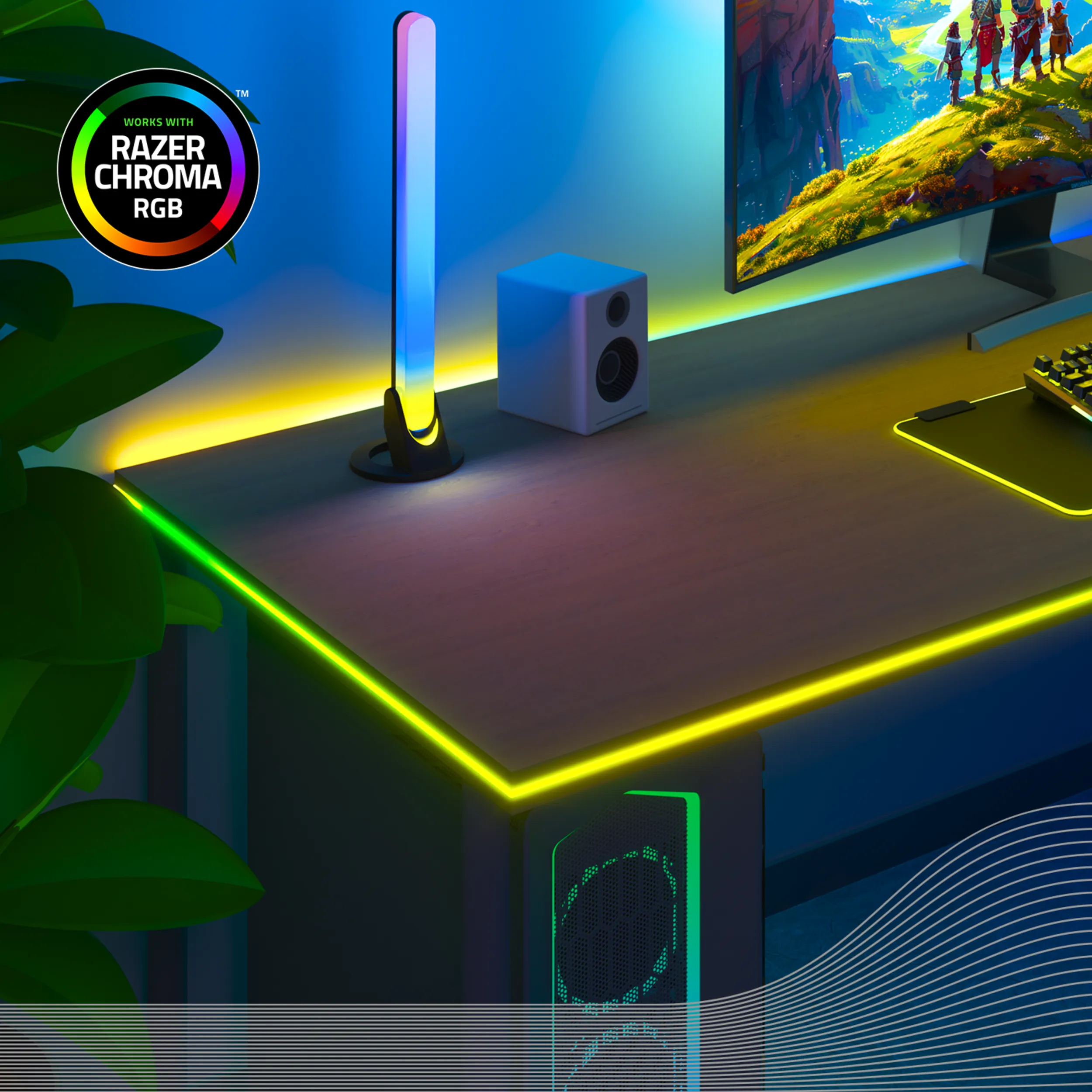 Calex Gaming LED Strip Light for Desk - Razer Chroma Compatible - 150cm