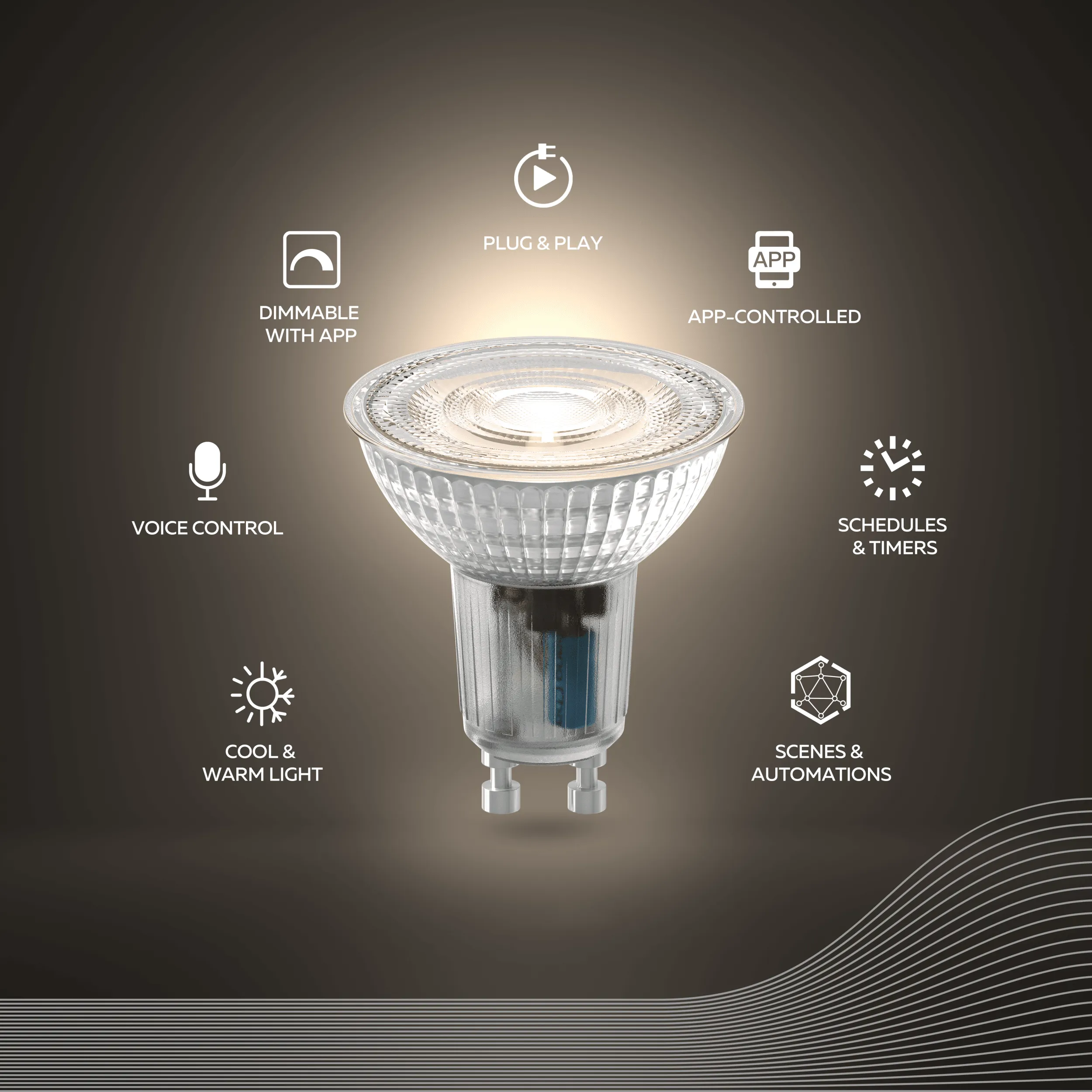 Calex Smart LED Bulb - 2 Pieces - GU10 - Warm White - 4.9W