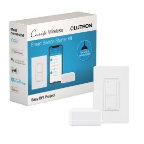 Caseta Wireless Smart Switch Starter Kit with Smart Bridge and Wall Plate