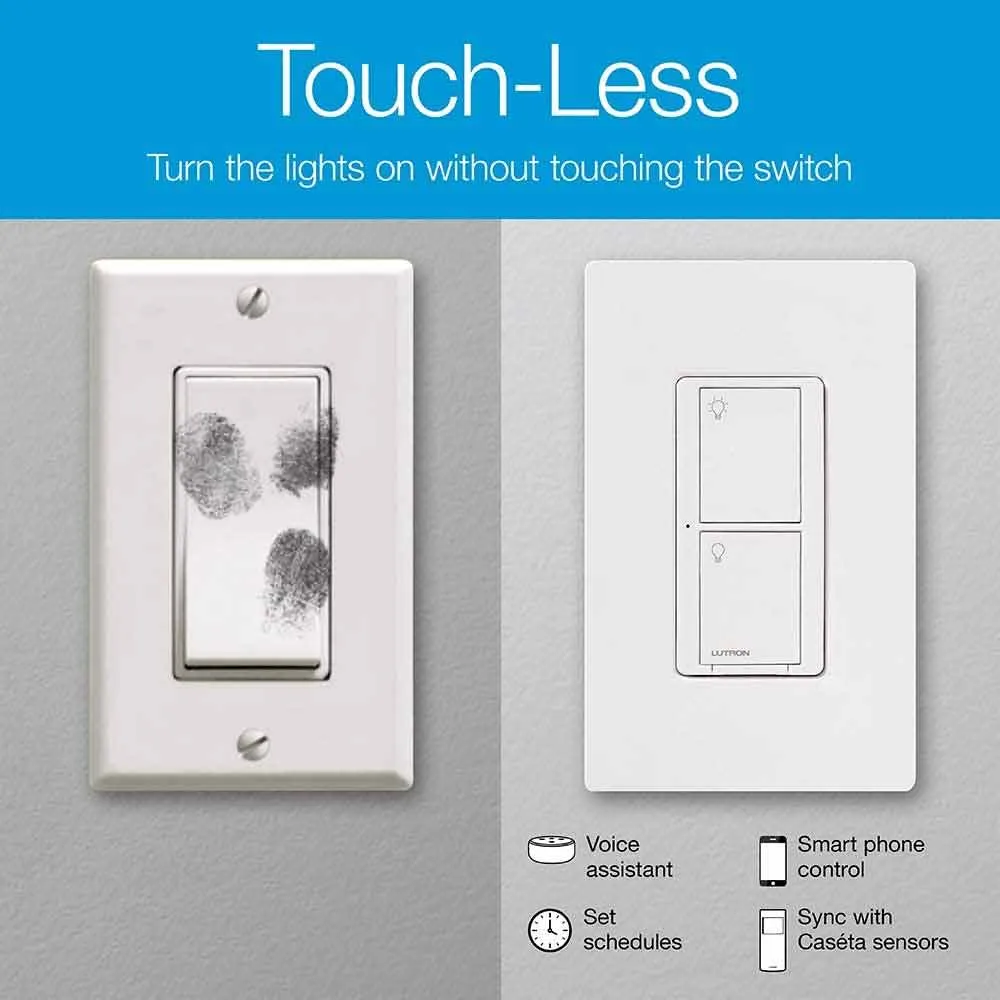 Caseta Wireless Smart Switch Starter Kit with Smart Bridge and Wall Plate