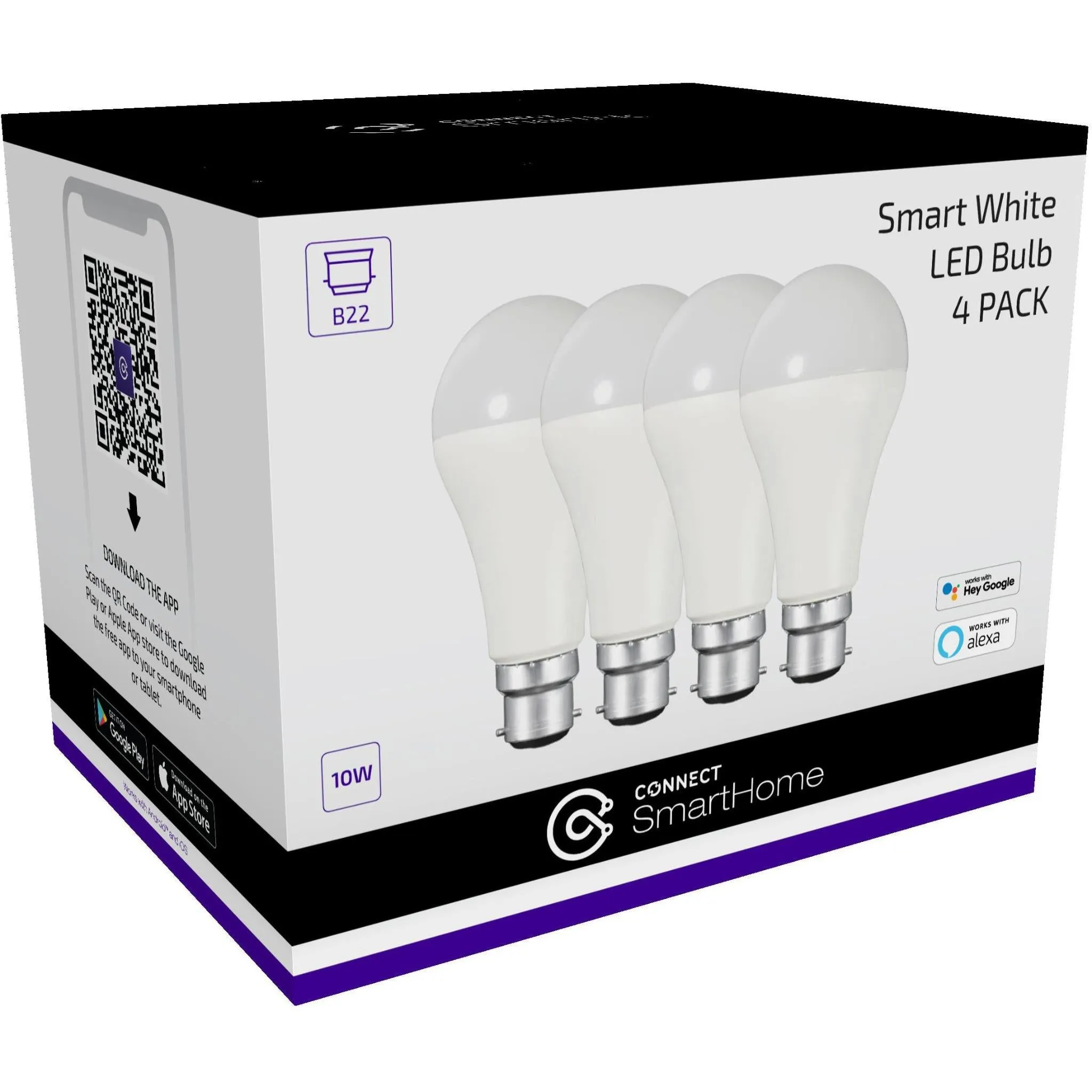 Connect Smart Bulb B22 White (4 Pack)