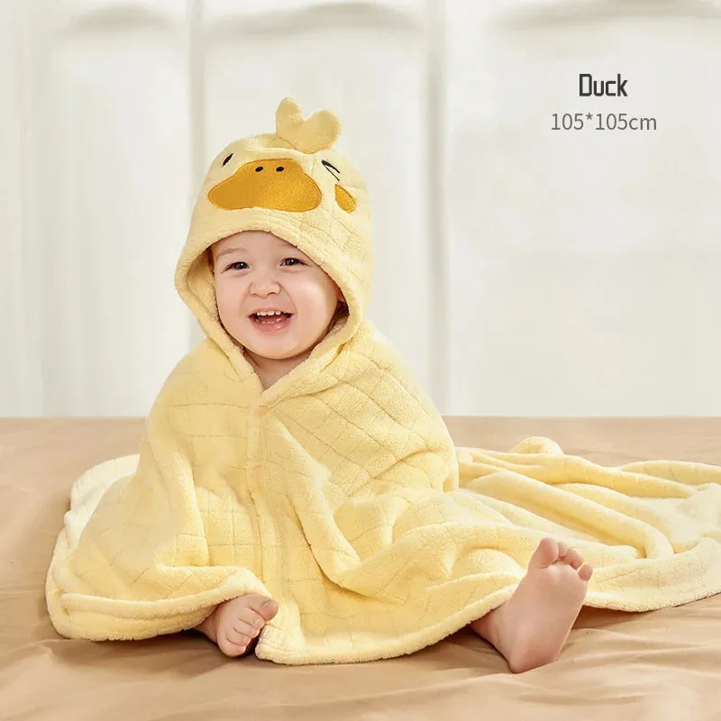 Cute Animal Baby Bath Towel Cartoon Rabbit Dinosaur Infant Towels Blanket With Hood Newborn Bath Wipe Baby Beach Towels 0-6y