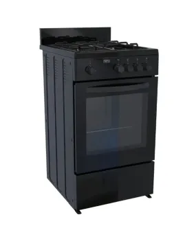 Defy 60cm Black 4 Burner Gas Stove - Black