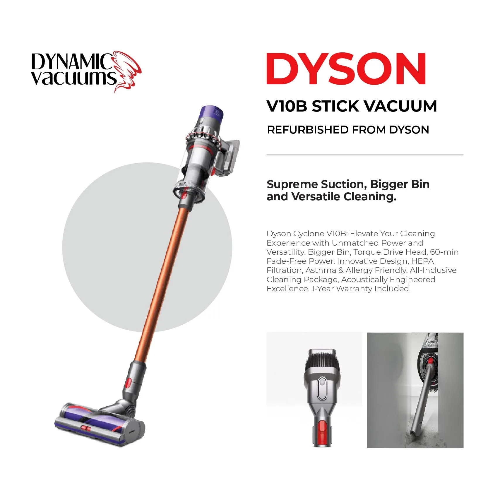 Dyson V10B Stick Vacuum - Refurbished From Dyson