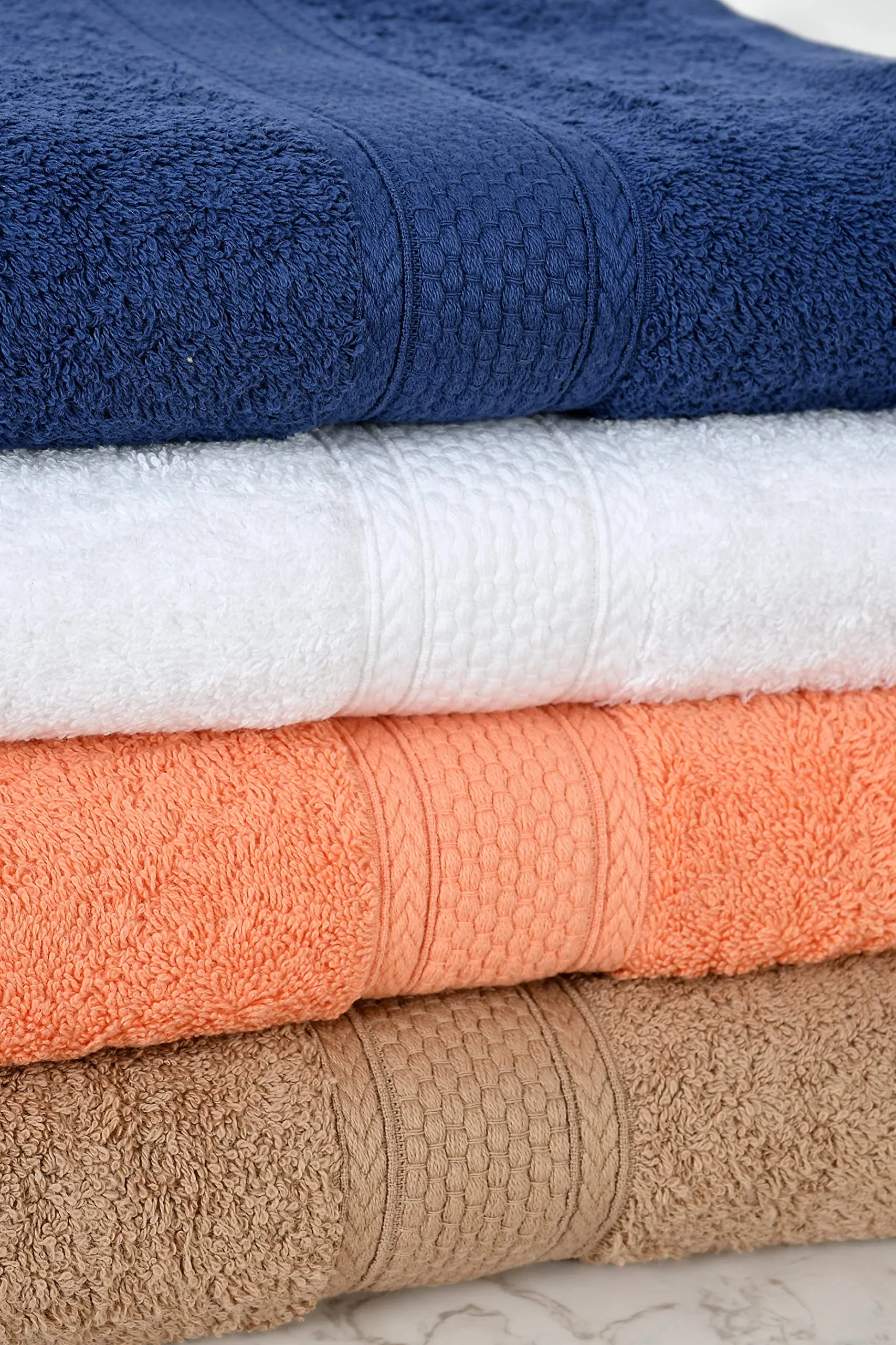 F2L 500 GSM Ultra-Premium Soft & Skin Friendly | High Water Absorber Towels | 100% Pure Cotton | Bath Towel Set for Men & Women | Quick Dry (27 x 54 Inch | Multi Color) 4pc