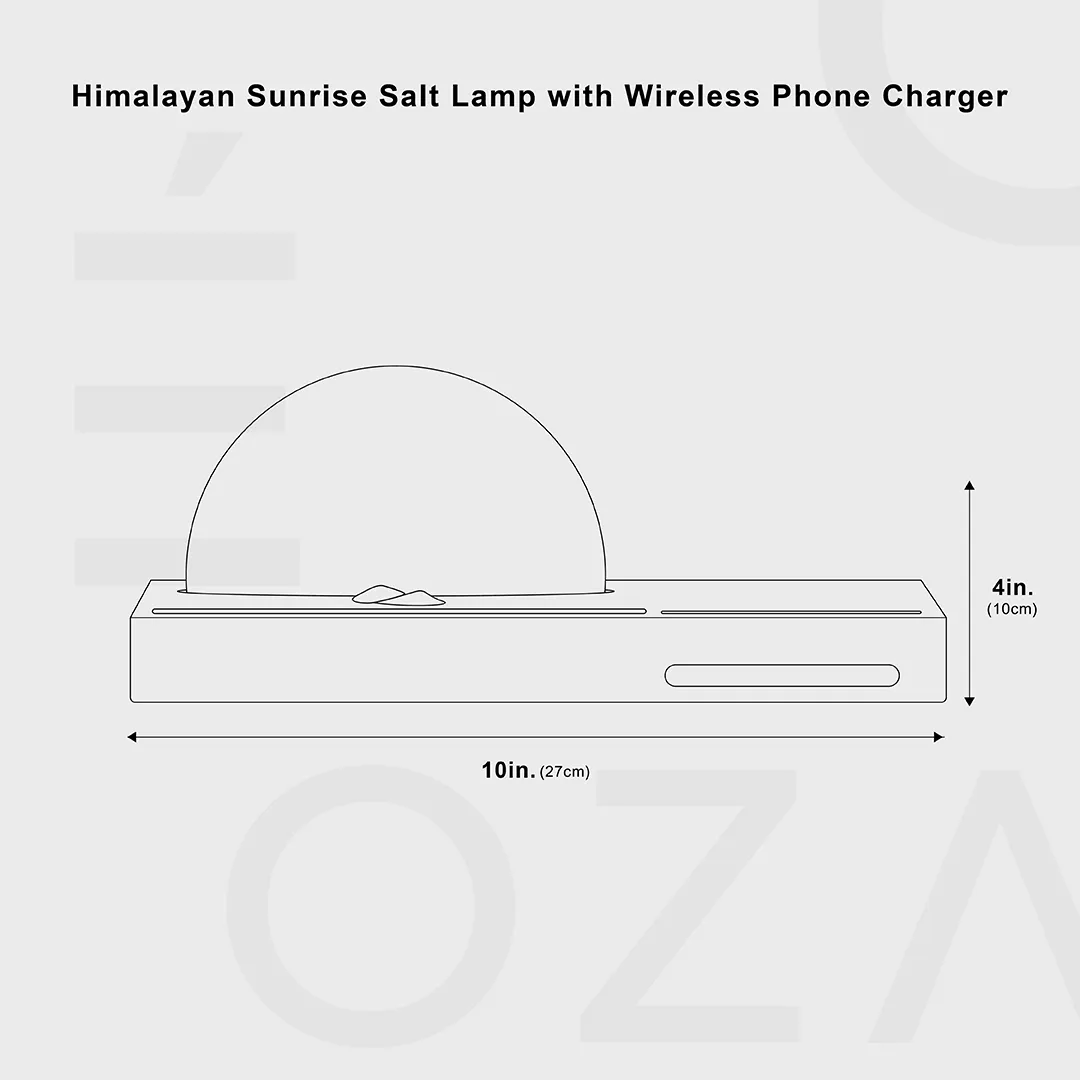 Himalayan Sunrise Salt Lamp with Wireless Phone Charger