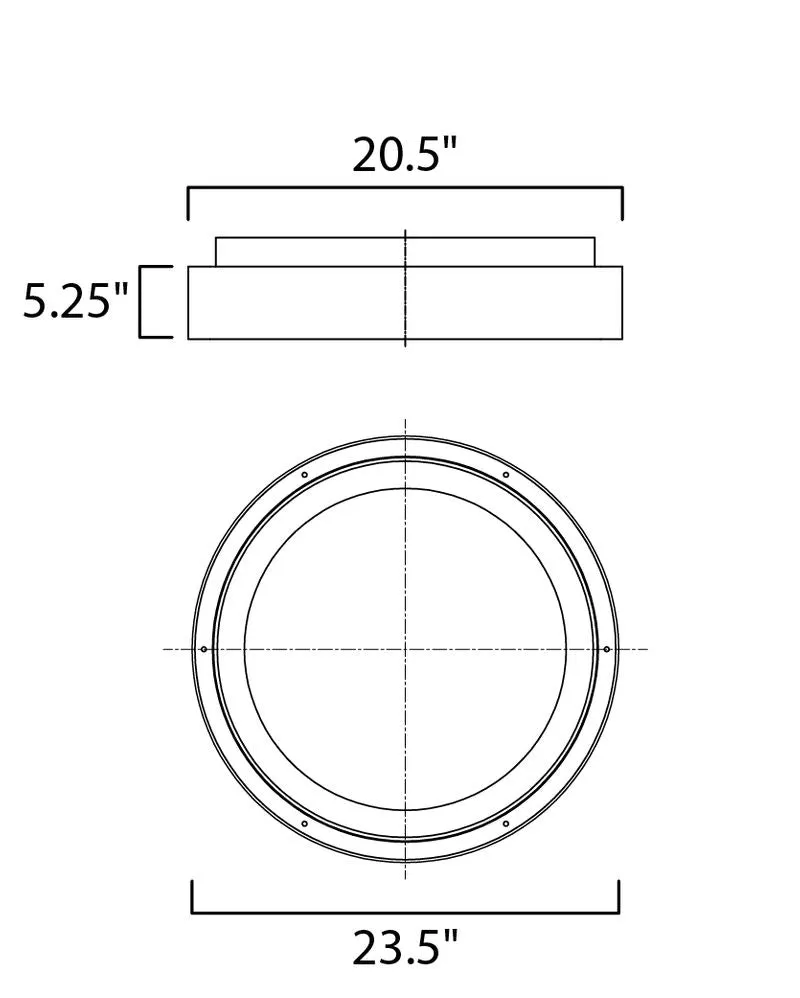 iCorona 23.5" Single Light Flush Mount in Matte White