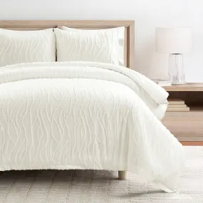 Jacquard Wave Duvet Cover 3 Piece Set