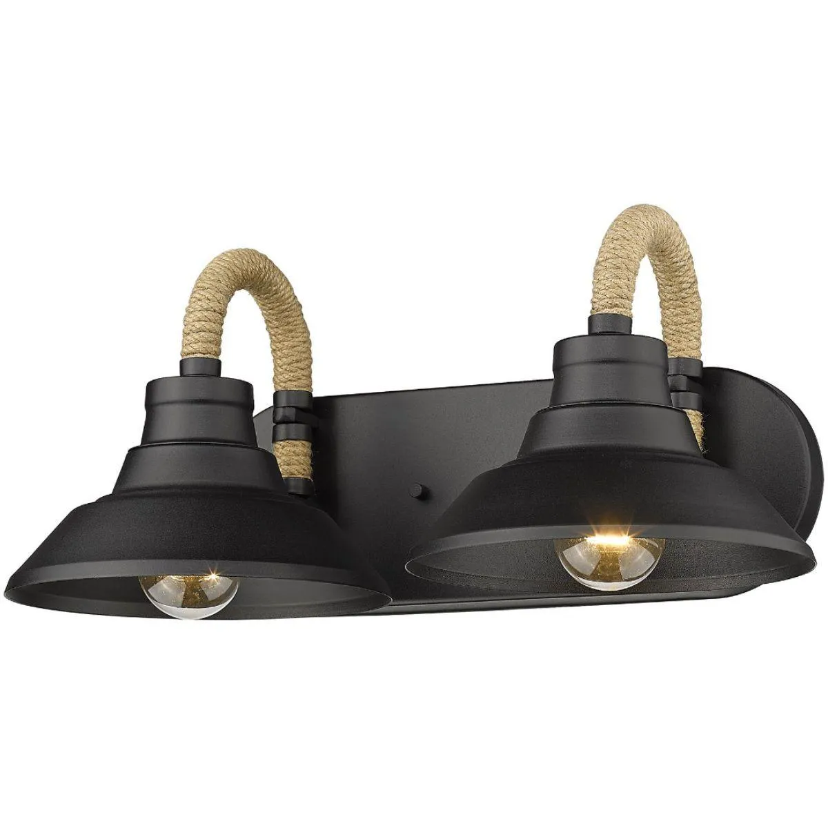 Journey 17 in. 2 Lights Vanity Light Black Finish