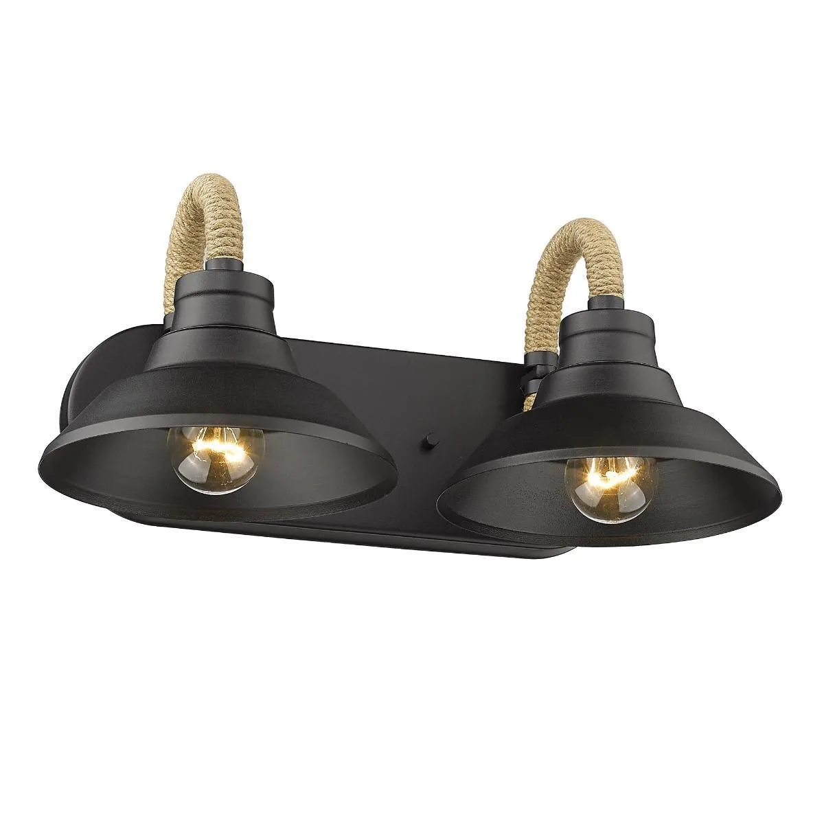 Journey 17 in. 2 Lights Vanity Light Black Finish