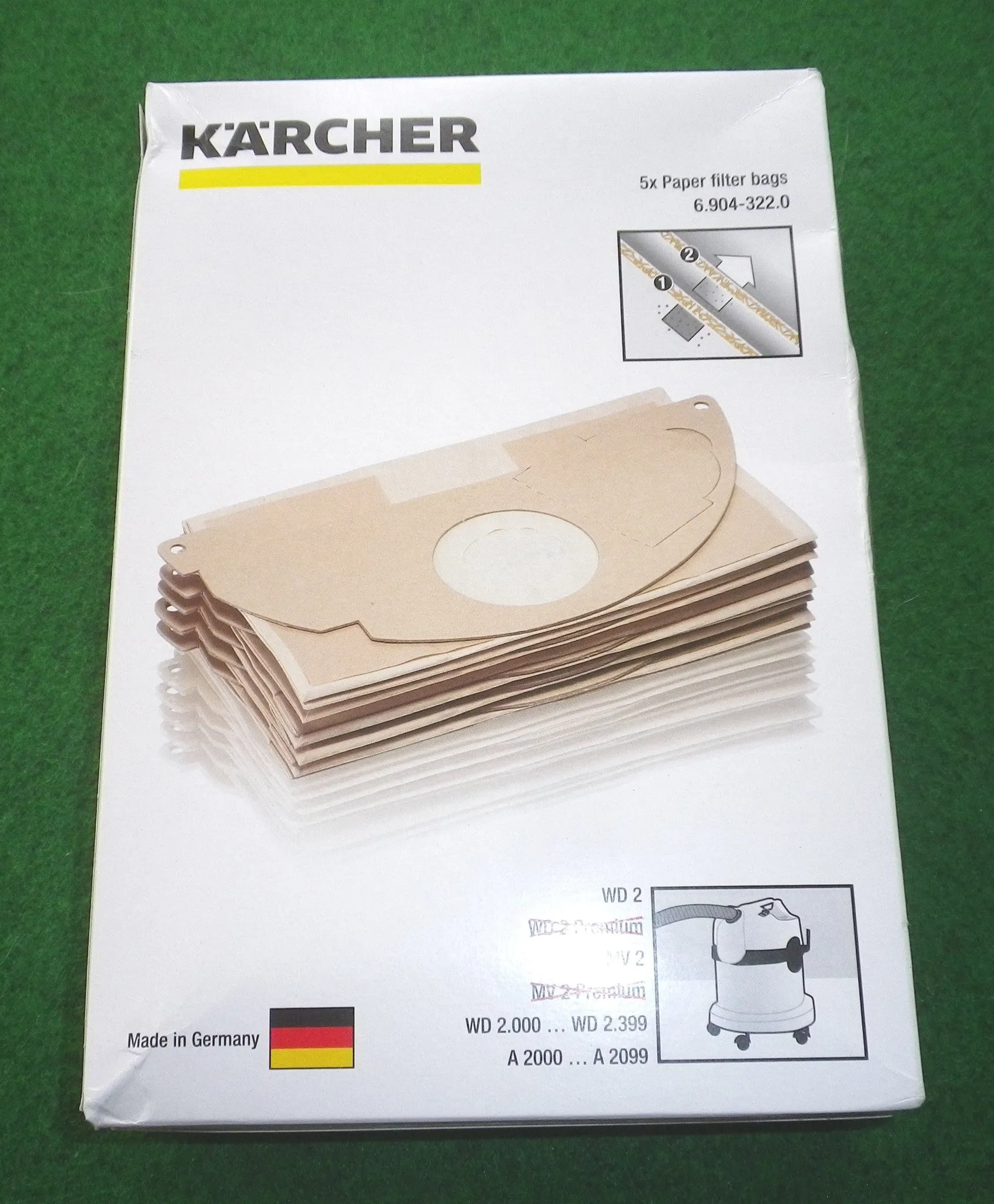 Karcher A2000 - A2099 Vacuum Bags (Pkt 5) - Genuine Part # 6.904-322.0