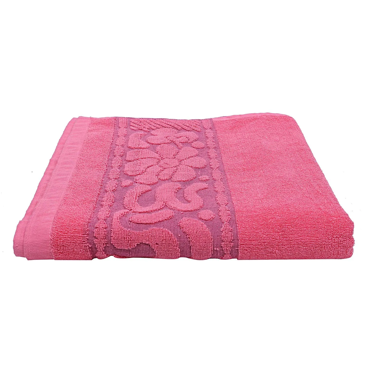 Kuber Industries 100 Percent Cotton 5 Pieces Full Size Bath Towel 30"x60" (Pink), CTKTC13802