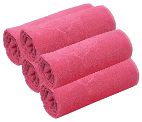 Kuber Industries 100 Percent Cotton 5 Pieces Full Size Bath Towel 30"x60" (Pink), CTKTC13802