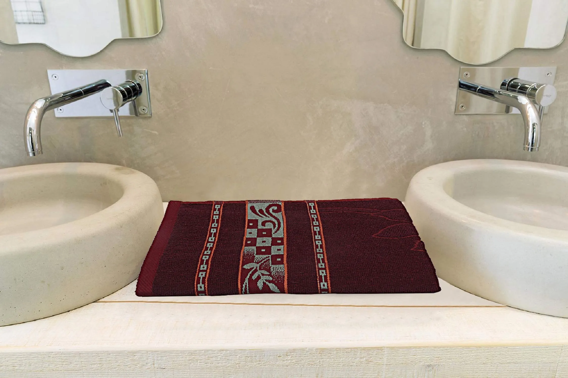 Kuber Industries Cotton Bath Towel 27" x54 (Maroon) -CTKTC08913