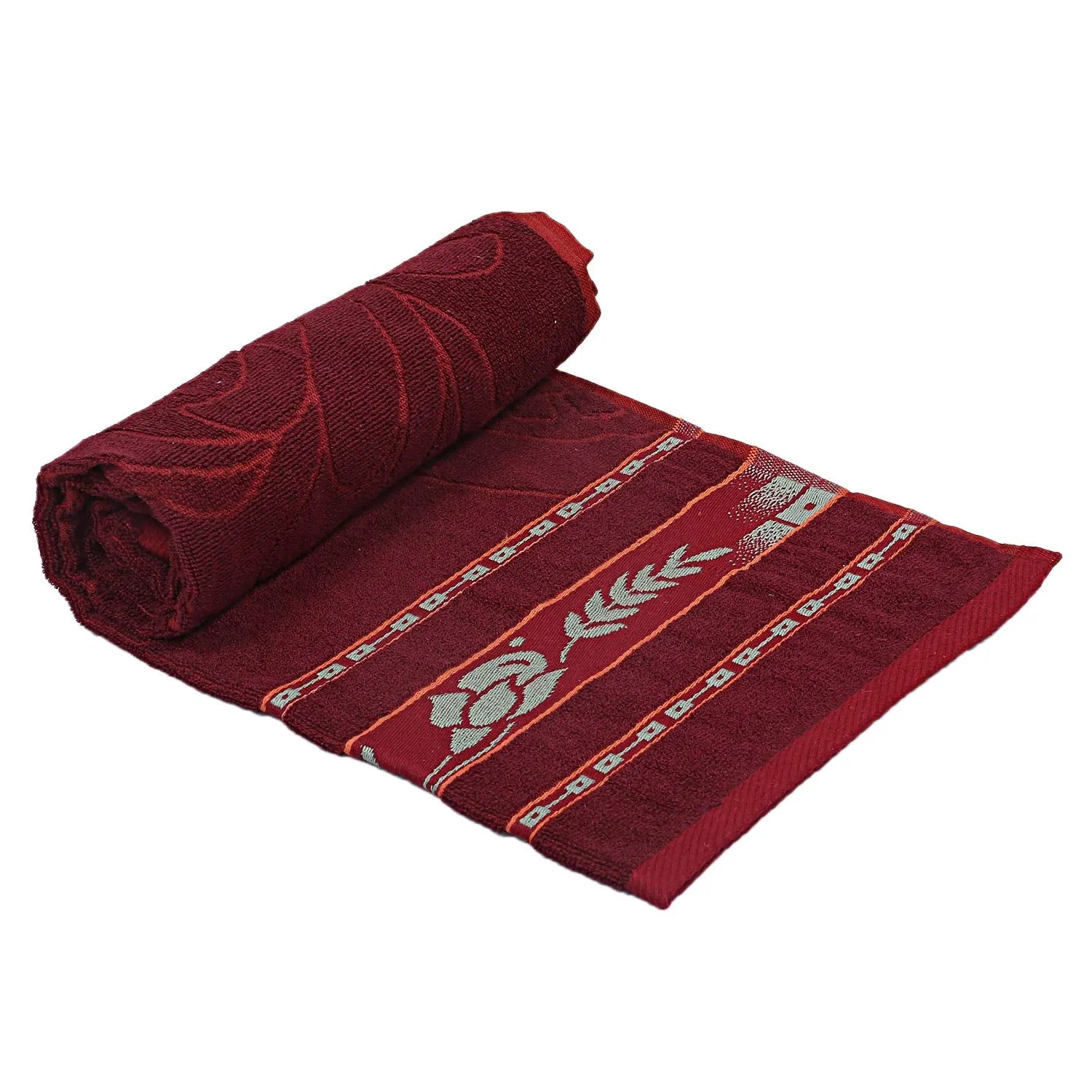 Kuber Industries Cotton Bath Towel 27" x54 (Maroon) -CTKTC08913