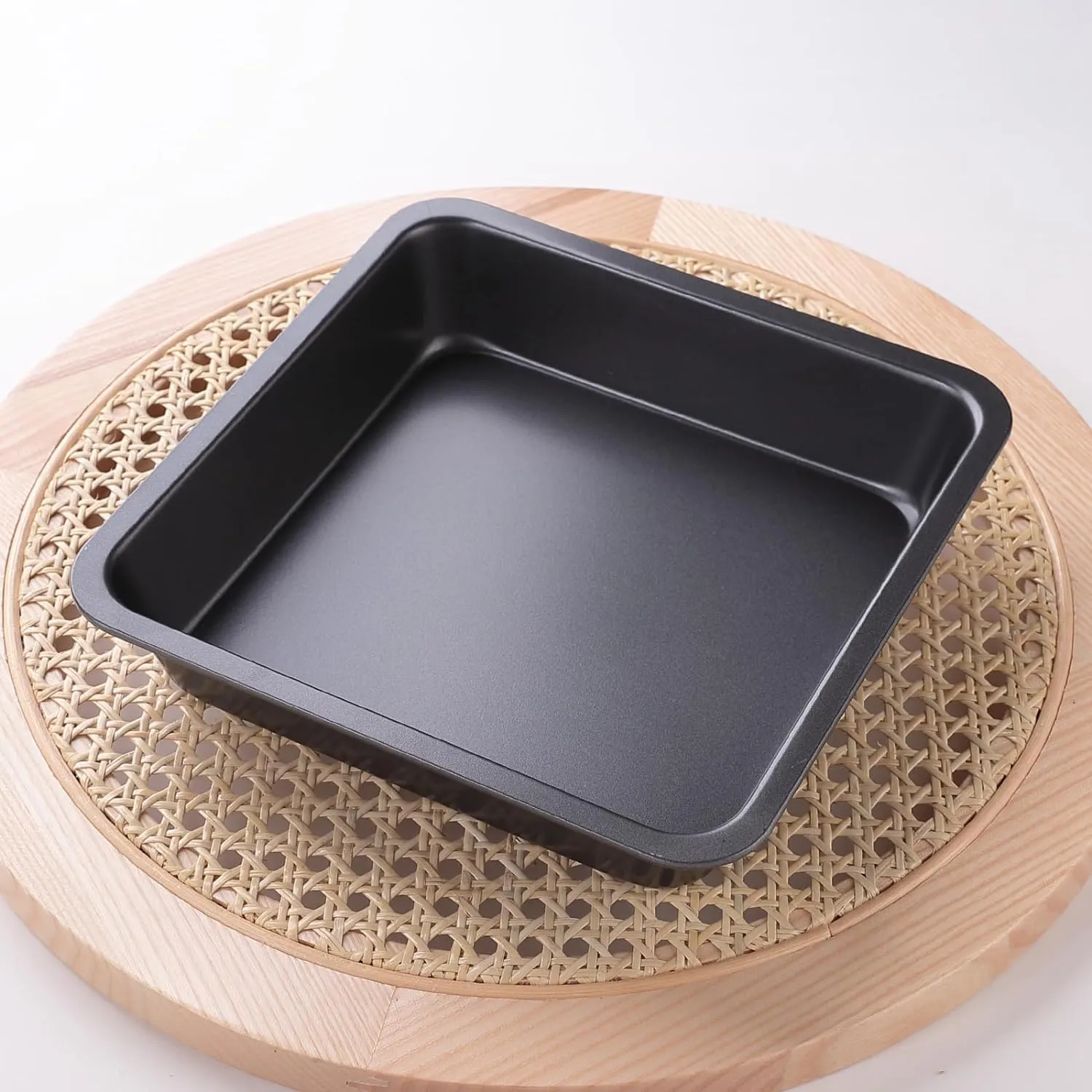 Kuber Industries Square Bakeware Cake Pan|Large Cake/Bread Mould-Pack of 3 (Black)