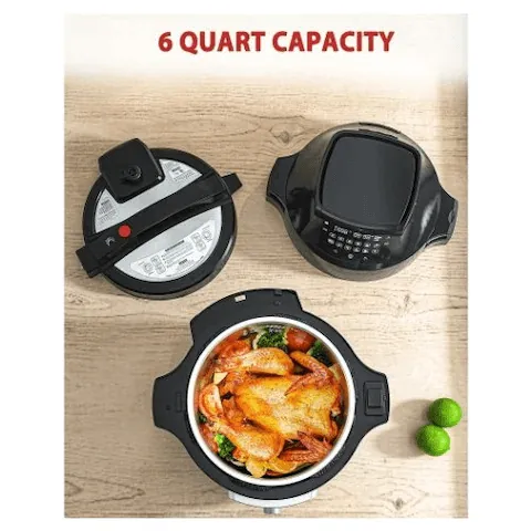 KUPPET 2 in 1 Electric Pressure Cooker SP448333,with Air Fryer Lid 6QT