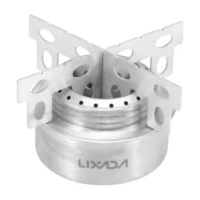 Lixada Outdoor Camping Stainless Steel/Titanium Mini Alcohol Stove with Cross Stand Stove Rack Support Stand For Hiking Picnic