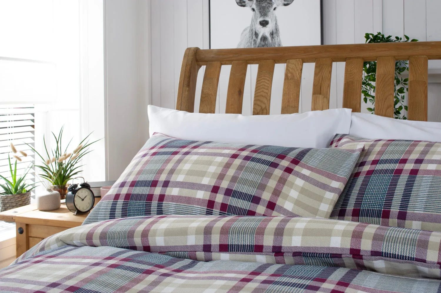 Malvern Check Brushed Cotton Rich Bedlinen Duvet set