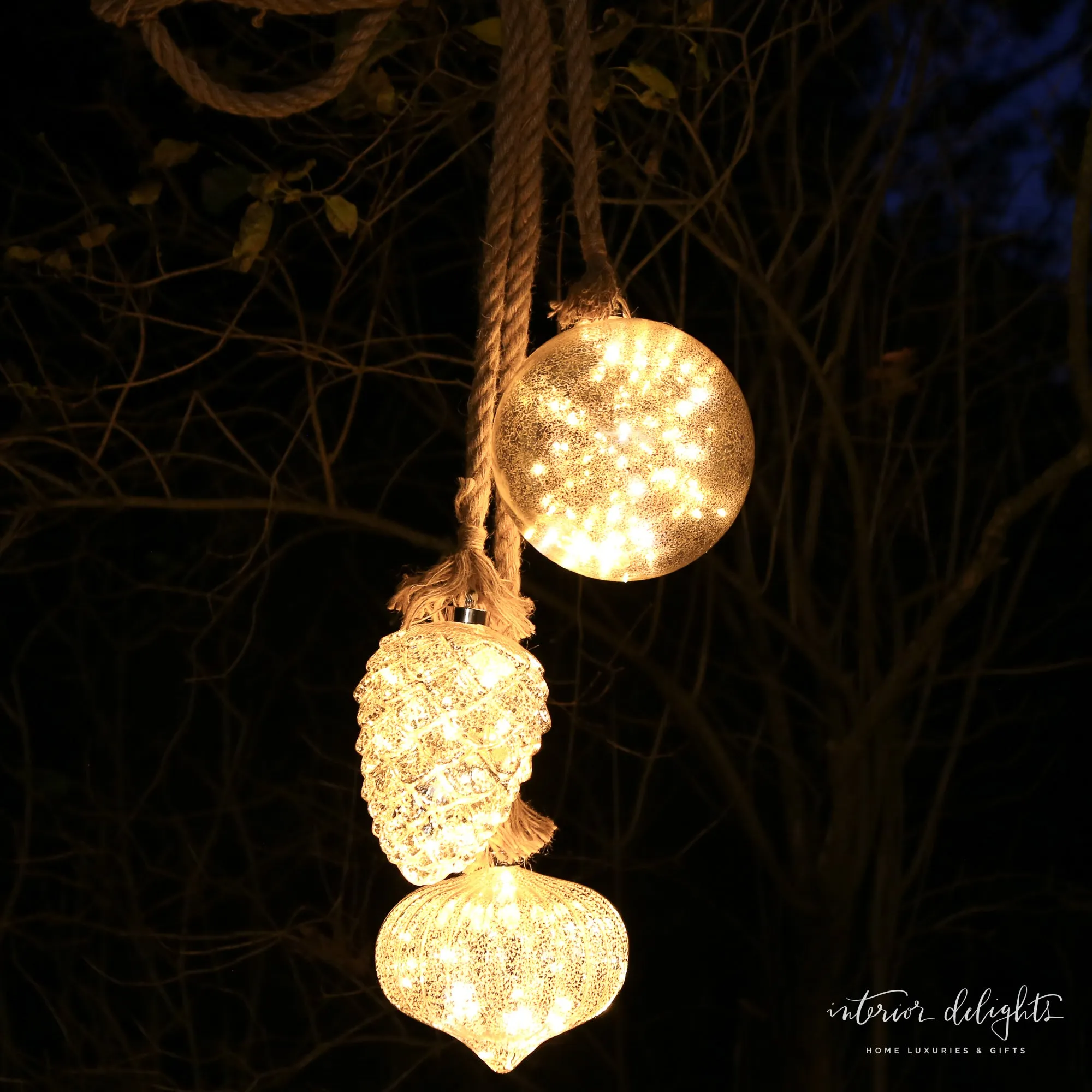 Micro LED Ornaments- 3 Styles- Ball, Pinecone, or Onion - All Sales Final