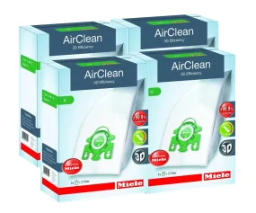 MIELE U AirClean 3D Efficiency Bags Case Lot (4 Boxes)