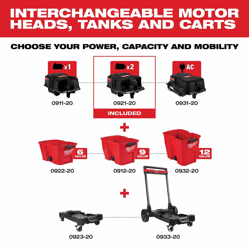 Milwaukee 0921-20 M18 FUEL Dual Battery Wet/Dry Vacuum Motor Head