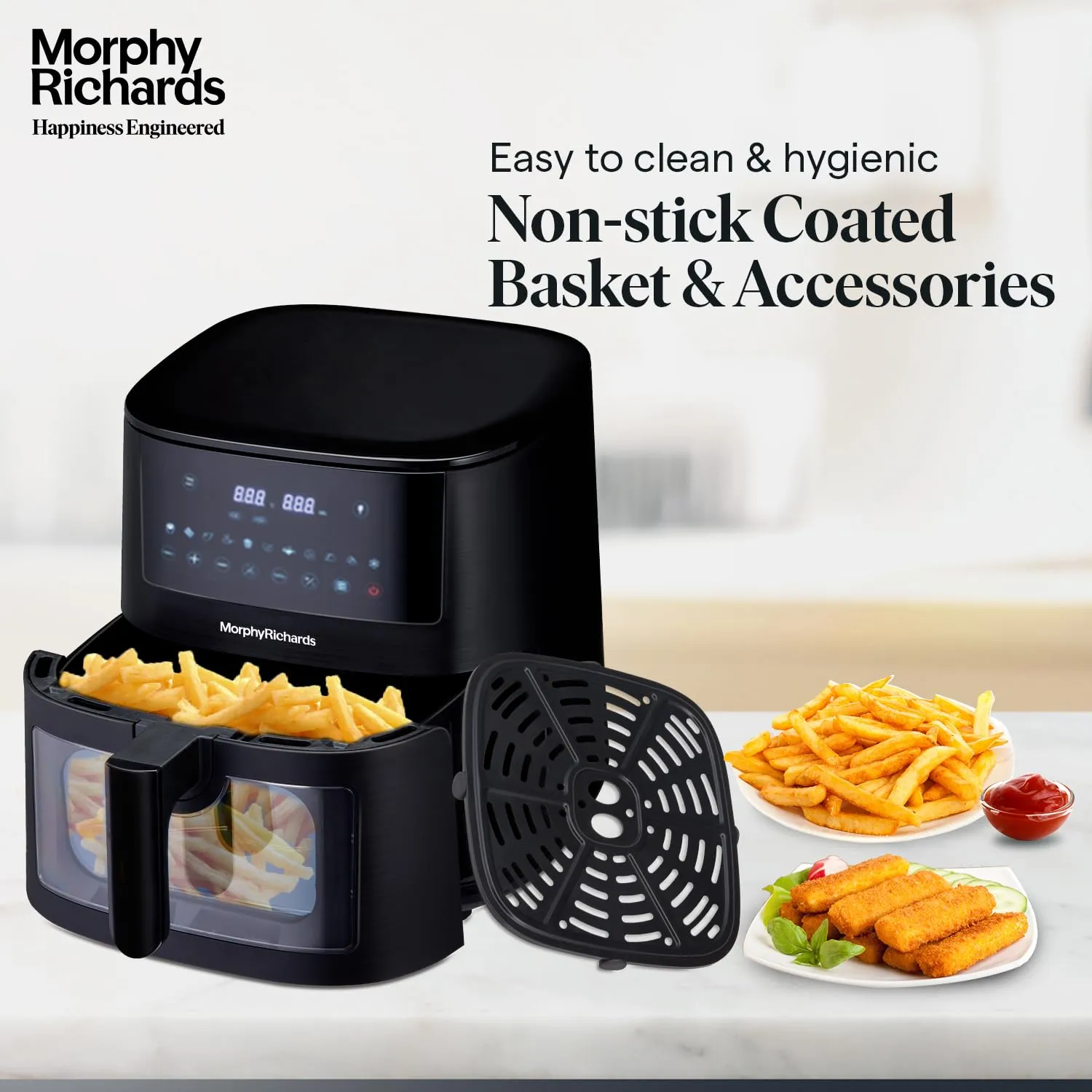 Morphy Richards Crystal Crysp transparent Air fryer for home | See through air fryer oven | 6.5L healthy air-fryer - stay guilt-free