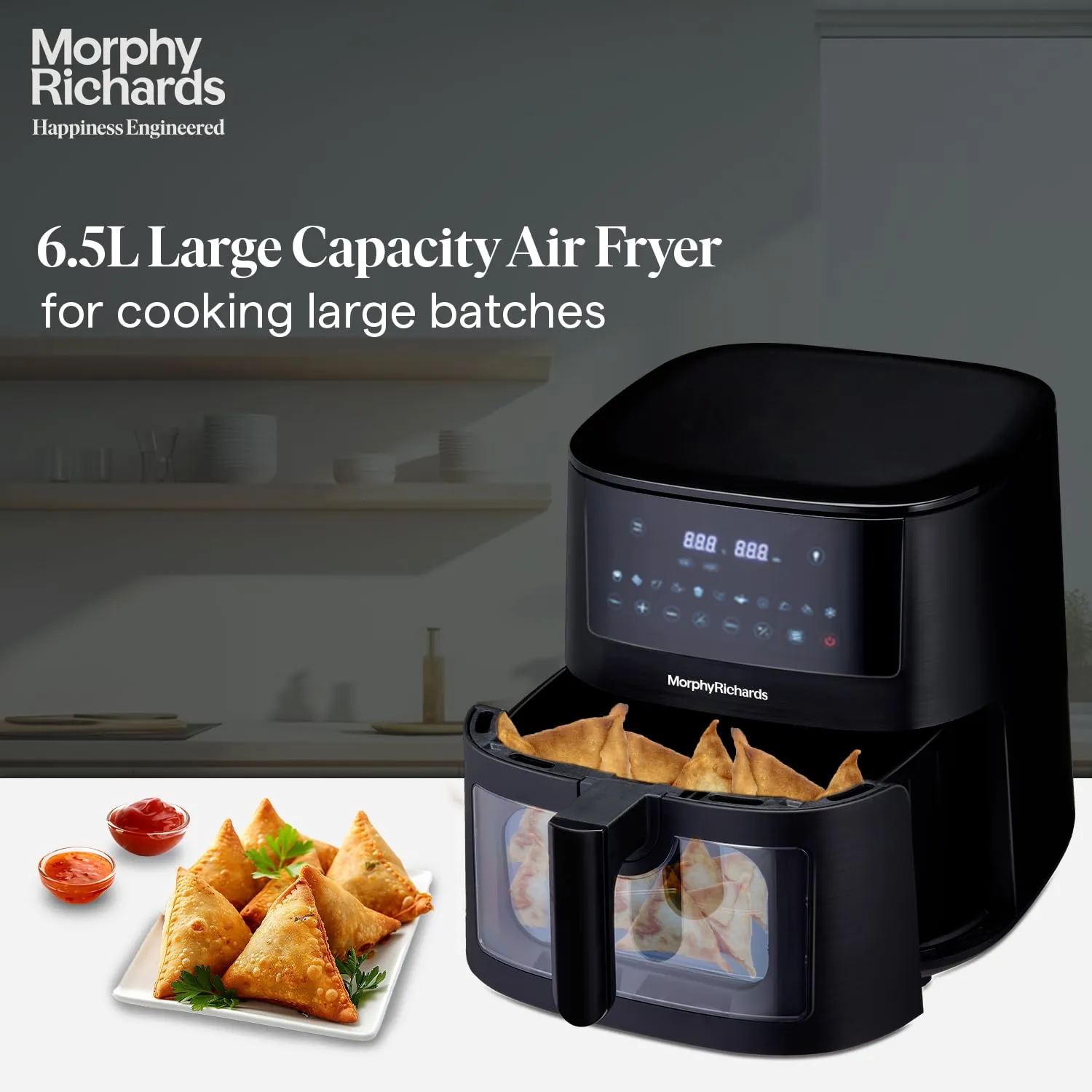 Morphy Richards Crystal Crysp transparent Air fryer for home | See through air fryer oven | 6.5L healthy air-fryer - stay guilt-free