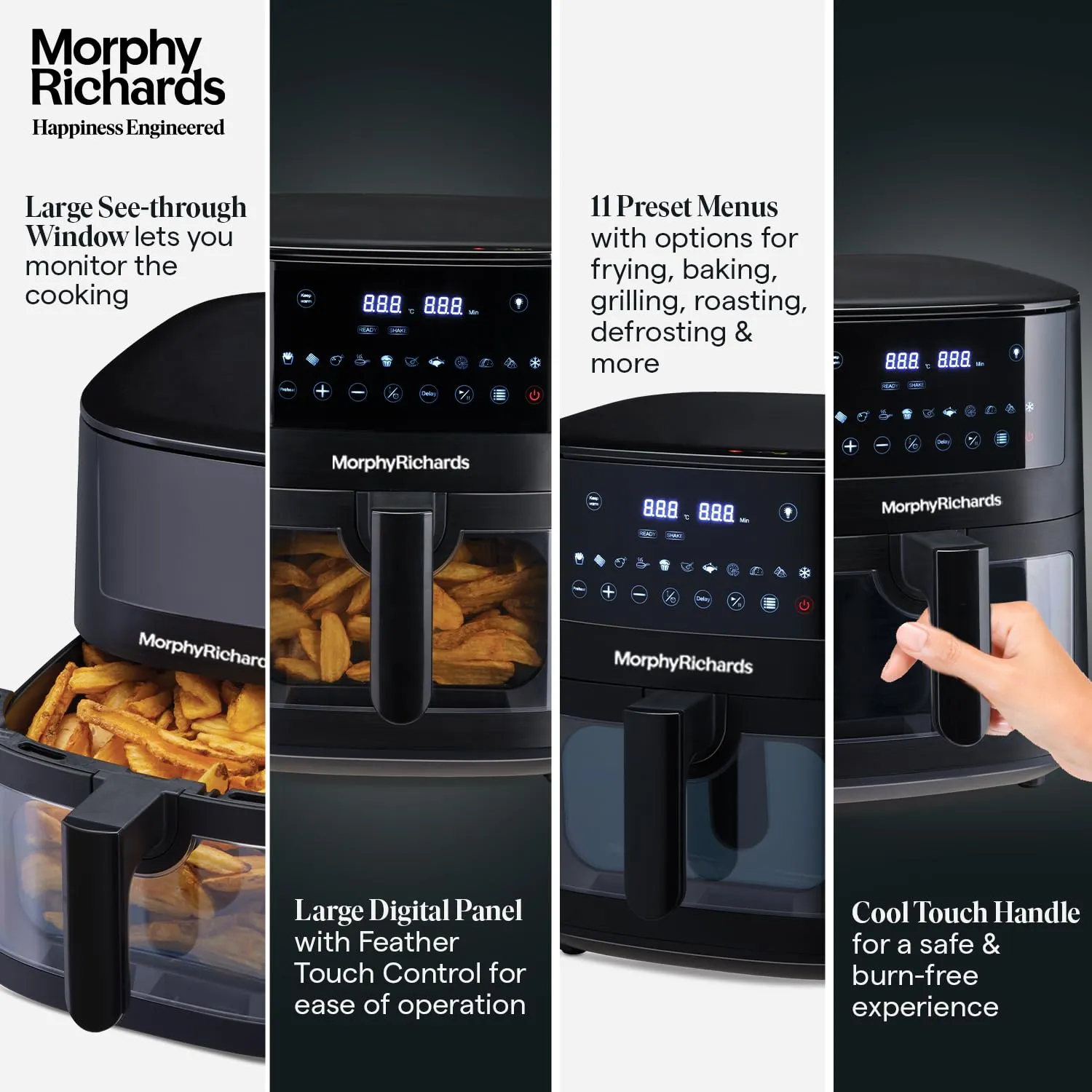 Morphy Richards Crystal Crysp transparent Air fryer for home | See through air fryer oven | 6.5L healthy air-fryer - stay guilt-free