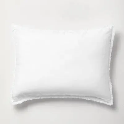 New - King Heavyweight Linen Blend Duvet Cover & Sham Set White - Casaluna