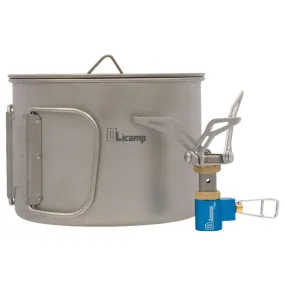 Olicamp ION Ultralight Stove & Titanium Space Saver Pot Combo for Efficient Backcountry Cooking