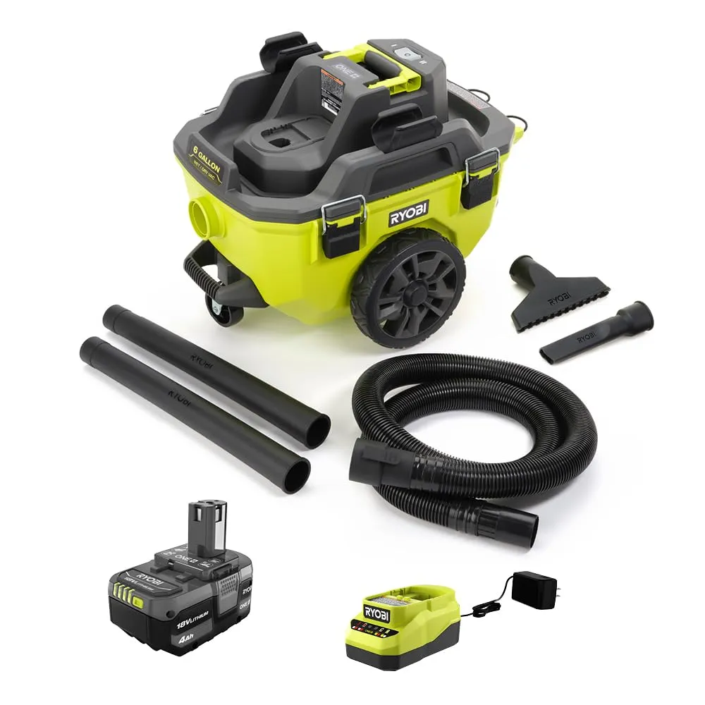 Open Box -  RYOBI ONE  18V Cordless 6 Gal. Wet Dry Vacuum (Tool Only), Greens