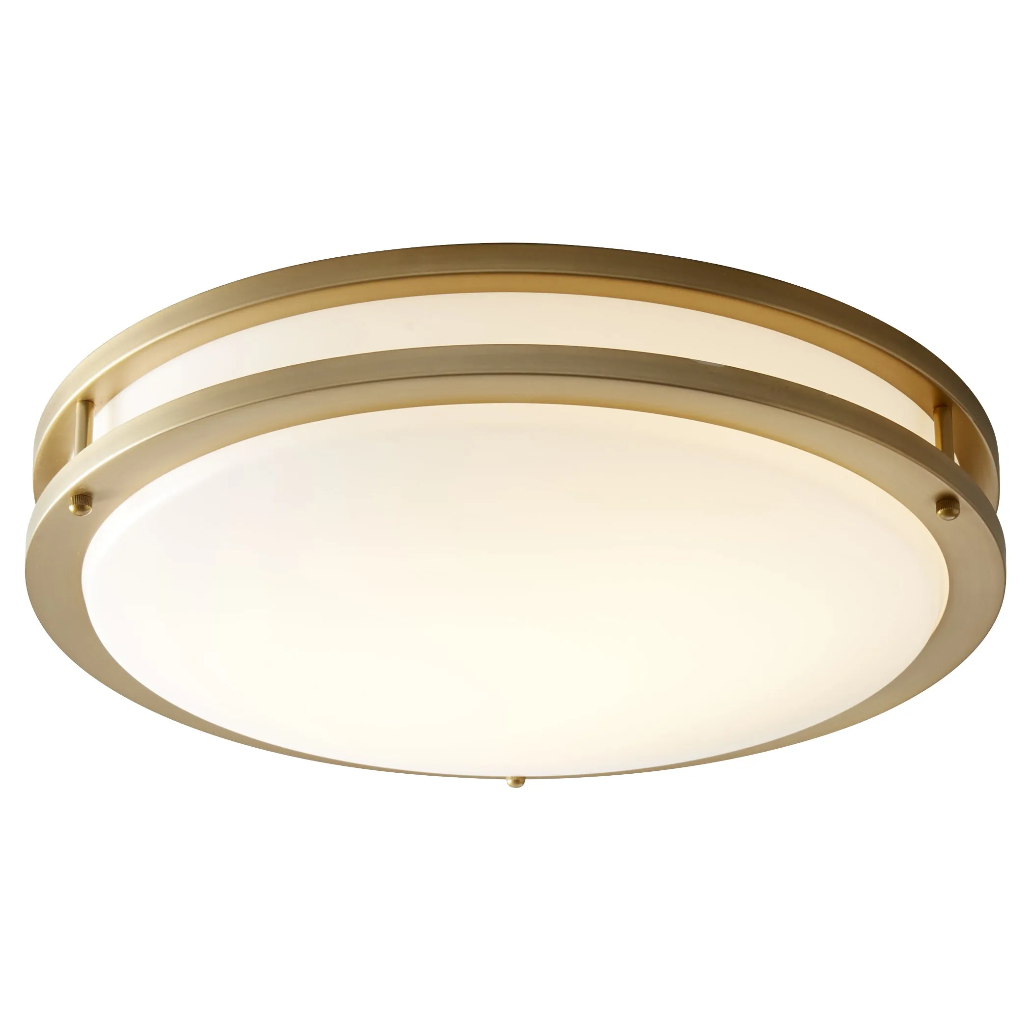 Oxygen Oracle 3-619-40-EM LED Ceiling Flushmount Light 18 Inch, Emergency - Aged Brass